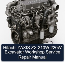 Hitachi Zaxis ZX 210W 220W Excavator Service Repair Workshop Manual PDF