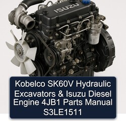Kobelco SK60V Hydraulic Excavators Isuzu Diesel Engine 4jb1 Parts S3le1511 Catalog PDF