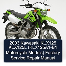 2003 Kawasaki KLX Series KLX125 KLX125L (klx125a1-b1 Motorcycle Models) Service Repair Workshop Manual PDF