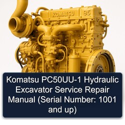 Komatsu Pc50uu-1 Hydraulic Excavator (serial Number: 1001 Up) Service Repair Workshop Manual PDF