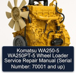 Komatsu WA250-5 Wa250pt-5 Wheel Loader (serial Number: 70001 Up) Service Repair Workshop Manual PDF