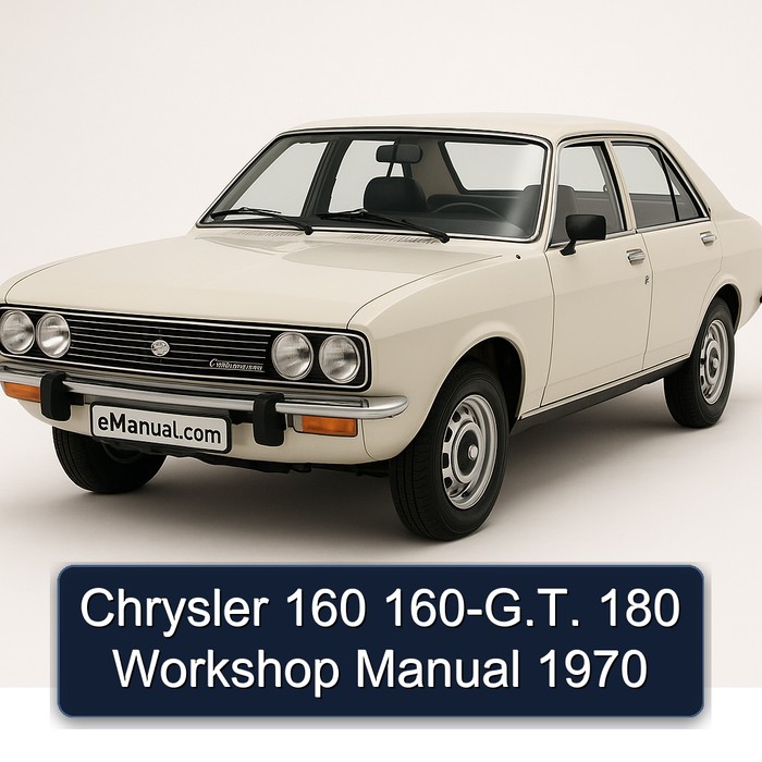 1970 Chrysler 180 160 160-g.t. Service Repair Workshop Manual PDF