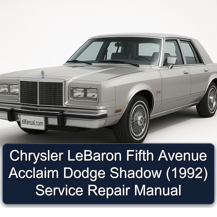 1992 Chrysler Fifth Avenue Lebaron Acclaim Dodge Shadow Service Repair Workshop Manual PDF