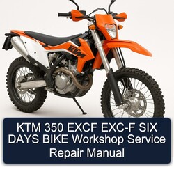 KTM 350 Excf EXC-F SIX Days Bike Service Repair Workshop Manual PDF
