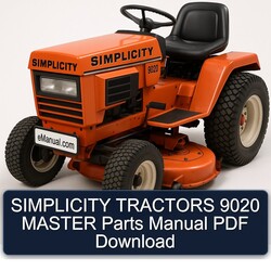 Simplicity Tractors 9020 Master Parts Catalog PDF