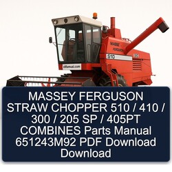 Massey Ferguson Mähdrescher 510/410/300/205 SP/405PT Teilehandbuch 651243M92 PDF Download