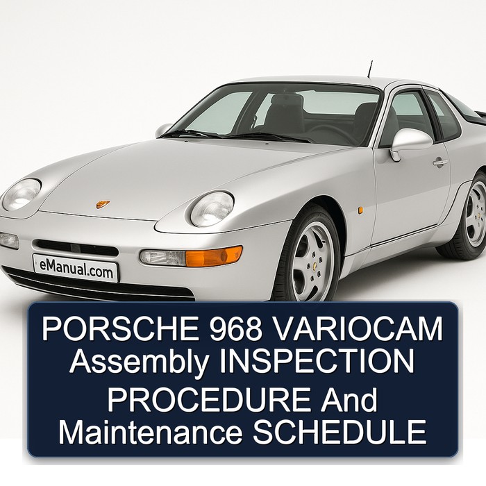 Porsche 968 Variocam Assembly Inspection Procedure Schedule Service Repair Workshop Manual PDF