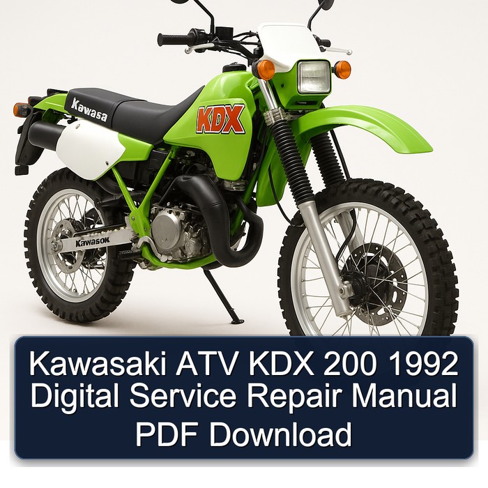 1992 Kawasaki KDX Models ATV 200 Digital Service Repair Workshop Manual PDF