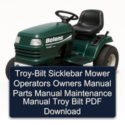TROY-BILT Sicklebar Mower Operators Owners Parts Troy Bilt Catalog PDF