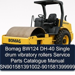 Bomag BW124 DH-40 Single Drum Vibratory Rollers Sn901581391002-901581399999 Parts Catalog PDF