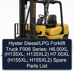 Hyster Diesel/lpg Forklift Truck F006 Series: H6.00xl (h135xl; H135xl2) H7.00xl (h155xl; H155xl2) Spare Parts Catalog PDF