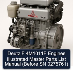 Deutz 1008 F 4m1011f Engines Illustrated Master (before SN 0275761) Parts Catalog PDF