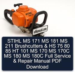 Stihl MS 171 181 211 Brushcutters HS 75 80 85 HT 101 170 170C 180 180C Service Repair Workshop Manual PDF