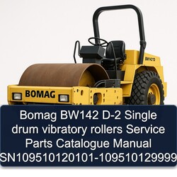 Bomag BW142 D-2 Single Drum Vibratory Rollers Sn109510120101-109510129999 Parts Catalog PDF