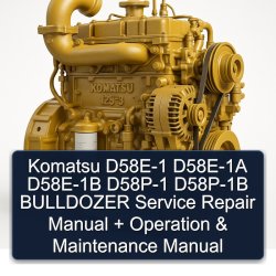 Komatsu D58E-1 D58E-1A D58E-1B D58P-1 D58P-1B Bulldozer Operation Maintenance Service Repair Workshop Manual PDF