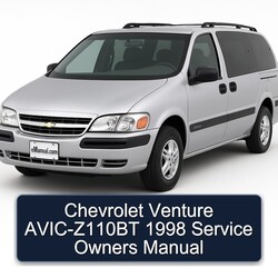 1998 Chevrolet Venture Avic-z110bt Owners Owner's Manual PDF