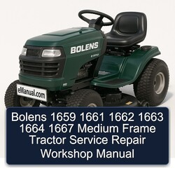 Bolens 1659 1661 1662 1663 1664 1667 Medium Frame Tractor Service Repair Workshop Manual PDF