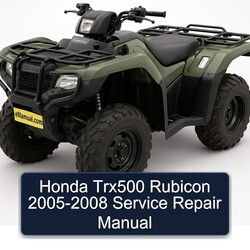 2005-2008 Honda TRX500 Rubicon Service Repair Workshop Manual PDF