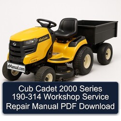 2000 Cub Cadet Series 190-314 Service Repair Workshop Manual PDF