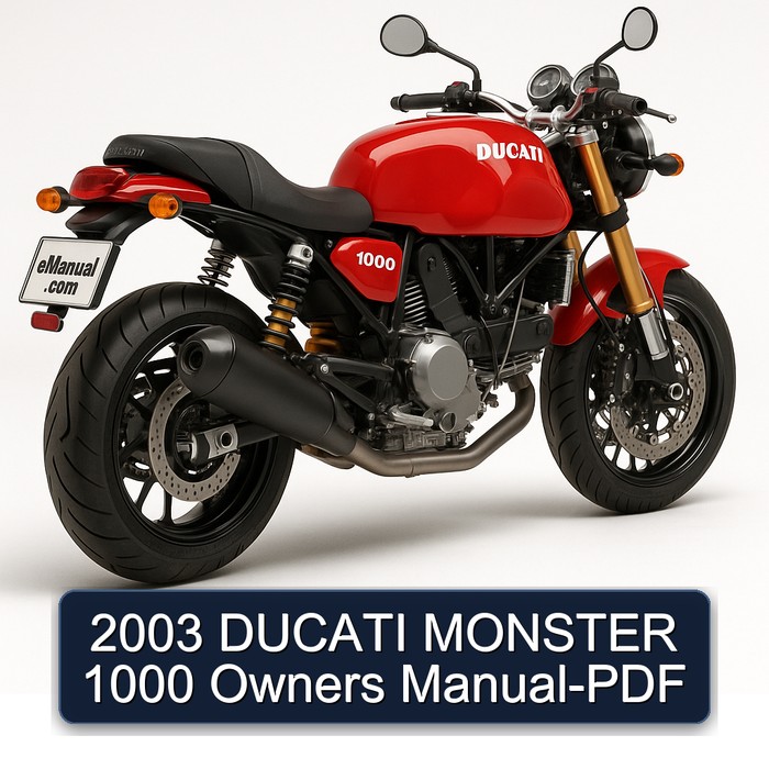 2003 Ducati 1000 Monster Owners Owner's Manual PDF
