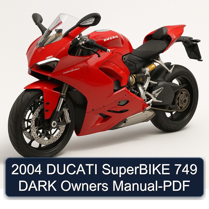2004 Ducati Superbike 749 Dark Owners Owner's Manual PDF