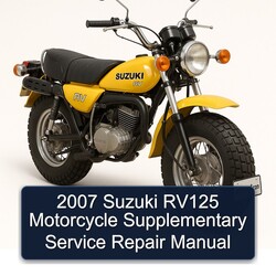 2007 Suzuki RV Series RV125 Motorcycle Supplementary Service Repair Workshop Manual PDF