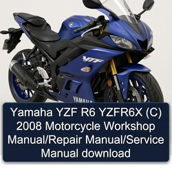 2008 Yamaha YZF Models R6 Yzfr6x (C) Motorcycle Service Repair Workshop Manual PDF