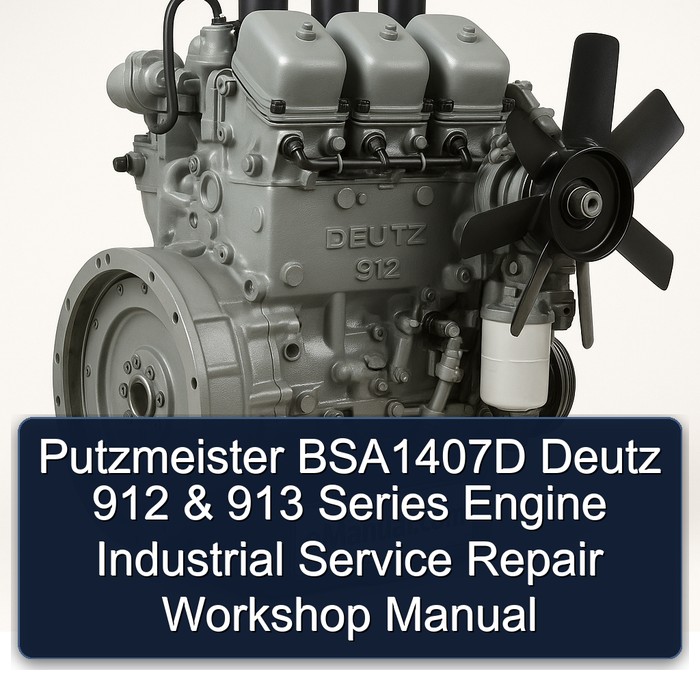 Deutz 912 Putzmeister BSA1407D 913 Series Engine Industrial Service Repair Workshop Manual PDF