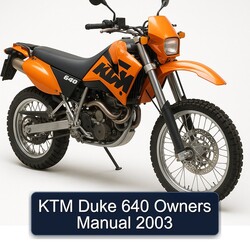 2003 KTM 640 Duke Owners Owner's Manual PDF