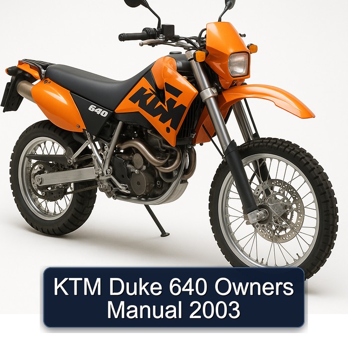 2003 KTM 640 Duke Owners Owner's Manual PDF