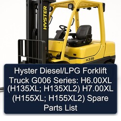 Hyster Diesel/lpg Forklift Truck G006 Series: H6.00xl (h135xl; H135xl2) H7.00xl (h155xl; H155xl2) Spare Parts Catalog PDF