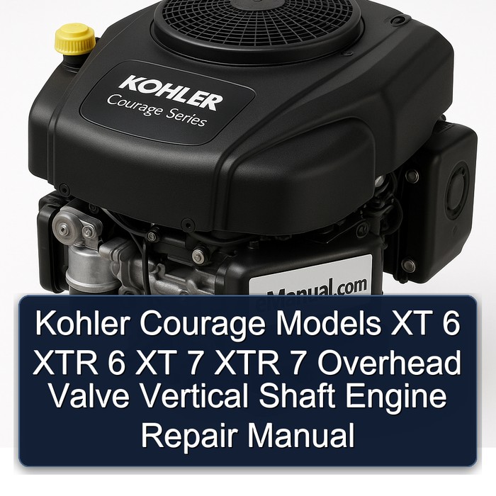 Kohler Courage Series Models XT 6 XTR 7 Overhead Valve Vertical Shaft Engine Service Repair Workshop Manual PDF