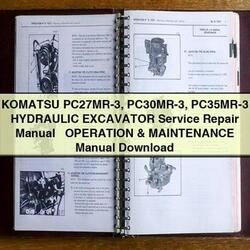 Komatsu Pc27mr-3 Pc30mr-3 Pc35mr-3 Hydraulic Excavator Operation Maintenance Service Repair Workshop Manual PDF