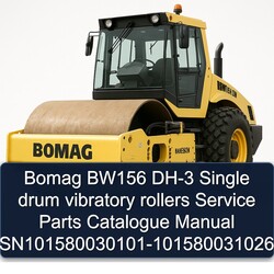 Bomag BW156 DH-3 Single Drum Vibratory Rollers Sn101580030101-101580031026 Parts Catalog PDF