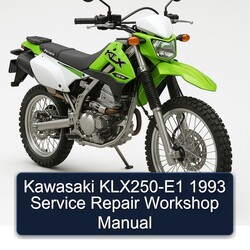 1993 Kawasaki KLX Series Klx250-e1 Service Repair Workshop Manual PDF
