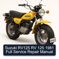 1981 Suzuki RV Series RV125 125 Service Repair Workshop Manual PDF
