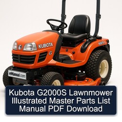 Kubota G2000S Lawnmower Illustrated Master Parts Catalog PDF