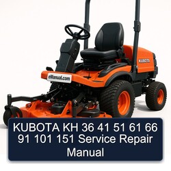 Kubota KH 36 41 51 61 66 91 101 151 Service Repair Workshop Manual PDF