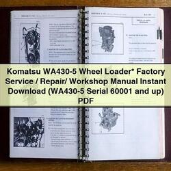 Komatsu WA430-5 Wheel Loader / (wa430-5 Serial 60001 Up) Service Repair Workshop Manual PDF