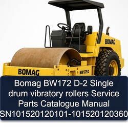 Bomag BW172 D-2 Single Drum Vibratory Rollers Sn101520120101-101520120360 Parts Catalog PDF