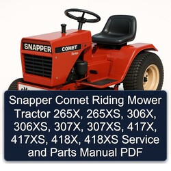 Snapper Comet Riding Mower Tractor 265x, 265xs, 306x, 306xs, 307x, 307xs, 417x, 417xs, 418x, 418XS Parts Catalog PDF