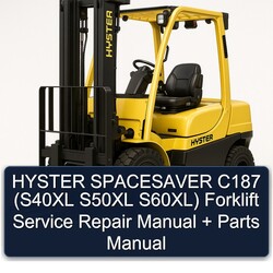 Hyster Spacesaver C187 (s40xl S50XL S60xl) Forklift S40XL S60XL Parts Catalog PDF