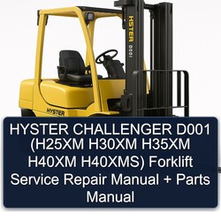 Hyster Challenger D001 (h25xm H30XM H35XM H40XM H40xms) Forklift Parts Catalog PDF