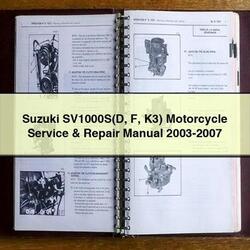 2003-2007 Suzuki SV Models Sv1000s(d F K3) Motorcycle Service Repair Workshop Manual PDF