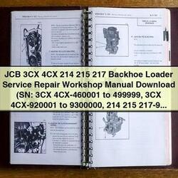 JCB 3CX 4CX 214 215 217 Backhoe Loader Service Repair Workshop Manual PDF