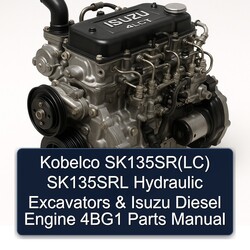 Kobelco Sk135sr(lc) SK135SRL Hydraulic Excavators Isuzu Diesel Engine 4bg1 Parts Catalog PDF