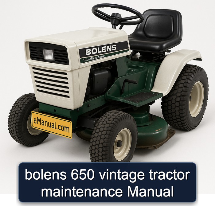 Bolens 650 Vintage Tractor Service Repair Workshop Manual PDF