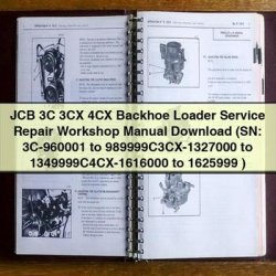 JCB 3C 3CX 4CX Backhoe Loader (sn: 3c-960001 989999, 3cx-1327000 1349999, 4cx-1616000 1625999) Service Repair Workshop Manual PDF