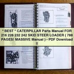 Caterpillar Parts 216 226 232 242 Skid Steer Loader ( 788 Pages Massive ) Catalog PDF