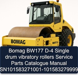 Bomag BW177 D-4 Single Drum Vibratory Rollers Sn101583271001-101583279999 Parts Catalog PDF